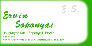 ervin soponyai business card
